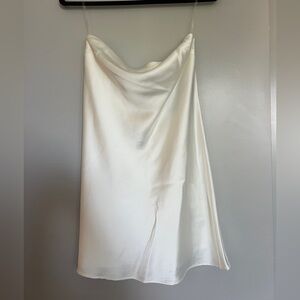 Elegant White Satin Dress